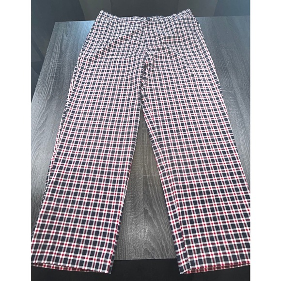 IZOD Performx Golf Plaid Pants Men's 38x32 Red Black White Checkered - Picture 1 of 4